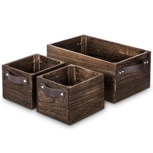 Nested Wooden Crate Storage Set of 3